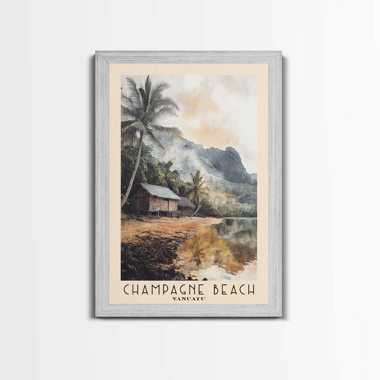 Champagne Beach, Vanuatu Watercolor Print, Vacation Gift, Vanuatu Wall Art, Beach Painting, Beach Decor, Beach Or Lakehouse Art