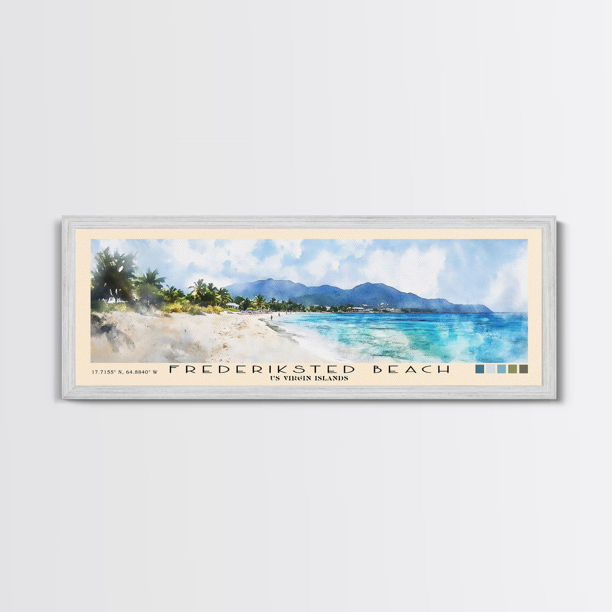 Frederiksted Beach, US Virgin islands Watercolor Beach Print, Vacation Gift, US Virgin islands Wall Art, Beach Painting, Beach Decor, Beach Painting