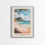 Trou-aux-Biches, Mauritius Watercolor Beach Print, Vacation Gift, Mauritius Wall Art, Beach Painting, Beach Decor, Beach Painting