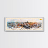 Jerez D eLa Frontera Spain Panoramic Travel Poster, Framed Canvas Print or Metal Wall Art, Travel Art, Home Decor, Panoramic Painting, Midcentury Art