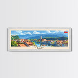 Celje Slovenia Panoramic Travel Poster, Framed Canvas Print or Metal Wall Art, Travel Art, Home Decor, Panoramic Painting, Midcentury Art
