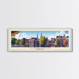 Eindhoven Netherlands Panoramic Travel Poster, Framed Canvas Print or Metal Wall Art, Travel Art, Home Decor, Panoramic Painting, Midcentury Art