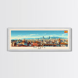 Getafe Spain Panoramic Travel Poster, Framed Canvas Print or Metal Wall Art, Travel Art, Home Decor, Panoramic Painting, Midcentury Art