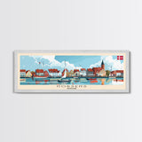 Horsens Denmark Travel Print Wall Art, Panoramic City Art, Travel Art, Wall Decor, Vacation Gift, Framed Canvas Print Or Metal Art