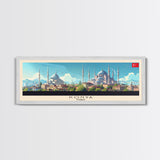 Konya Turkey Panoramic Travel Poster, Framed Canvas Print or Metal Wall Art, Travel Art, Home Decor, Panoramic Painting, Midcentury Art