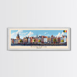 Kortrijk Belgium Travel Print Wall Art, Panoramic City Art, Travel Art, Wall Decor, Vacation Gift, Framed Canvas Print Or Metal Art