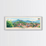 Plovdiv Bulgaria Travel Art, City Art, Framed Canvas Print or Metal Wall Art, Europe Travel Poster, Panoramic Wall Art, Extra Wide Wall Art