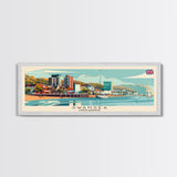 Swansea United Kingdom Wall Art, Panoramic Travel Poster, Panoramic Framed Canvas Print, City Wall Art, Wall Hanging Home Decor, Travel Art
