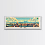 Turin Italy Panoramic Travel Poster, Framed Canvas Print or Metal Wall Art, Travel Art, Home Decor, Panoramic Painting, Midcentury Art