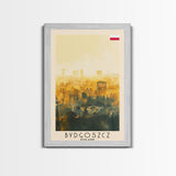 Bydgoszcz Poland Travel Poster Framed Canvas Print, Watercolor Cityscape, Wall Art, Home Decor, Travel Print, Boho Style, Art Piece