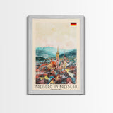 Freiburg, Germany Travel Poster Art, Framed Canvas Print for Living Room or Bedroom, Scenic Wall Art, Perfect Home Decoration