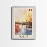 Hasselt Belgium Urban Cityscape Art, Framed Canvas Wall Art, Living Room Decor, Modern Home Decor, City Poster Art Print, Travel Poster Art