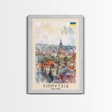 Vinnytsia Ukraine Travel Poster Framed Canvas Print, Watercolor Painting, Scenic Wall Art, Home Decor, Ukrainian Landscape, Classic Art
