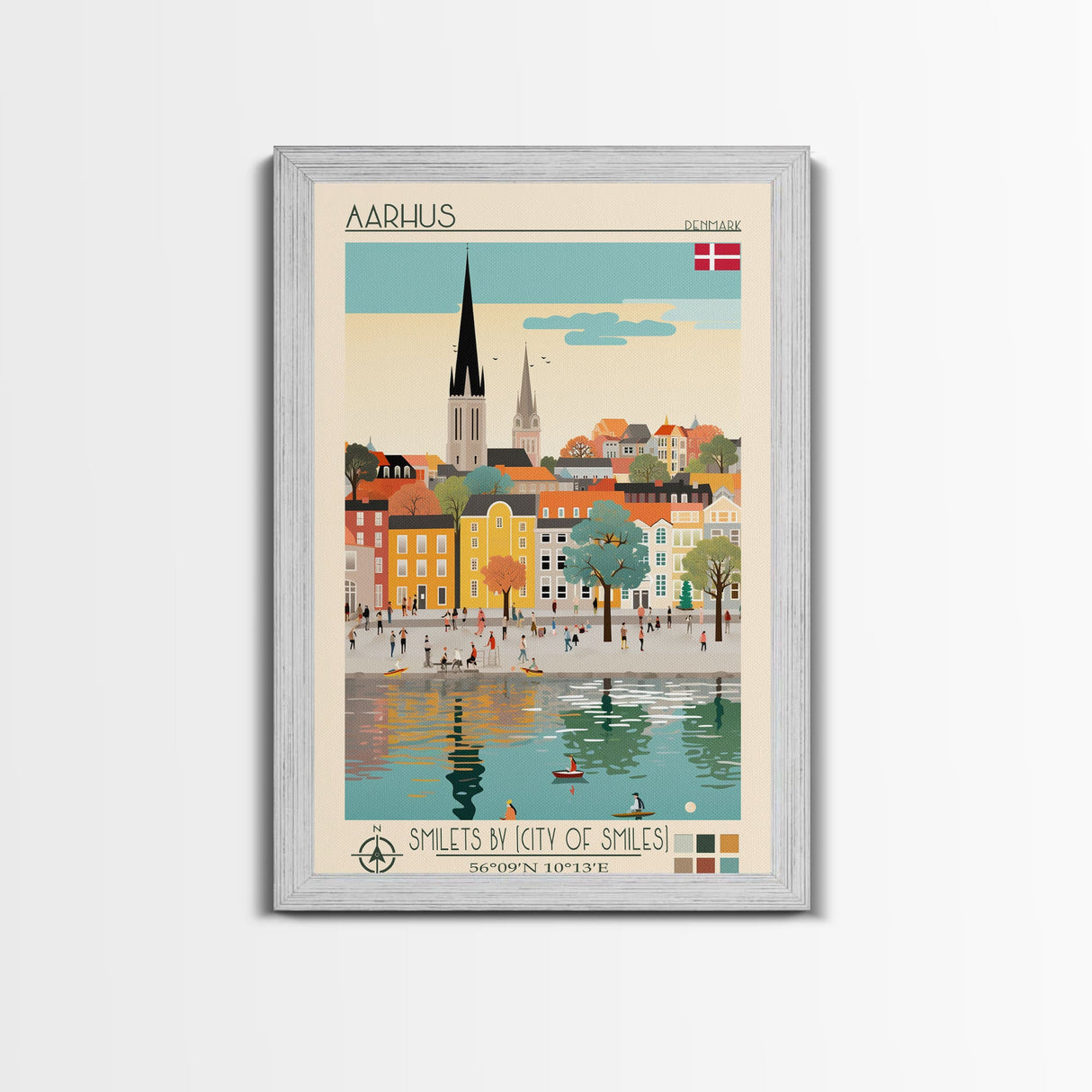 Acharnes Greece Travel Poster Framed Canvas Print, Midcentury Modern Art, Pop Art Decor, Scenic View Wall Art, Vacation Gift, Home Decoration, Living Room Print
