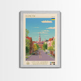 Donetsk Ukraine Travel Poster Framed Canvas Print, Midcentury Modern Art, Pop Art Wall Decor, Home Decor, Vacation Gift, Living Room Art
