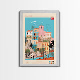 Elâzığ Turkey Travel Poster Framed Canvas Print, Midcentury Modern Art, Pop Art Wall Decor, Scenic Wall Art, Living Room Decoration, Office Art