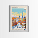 Khabarovsk Russia Travel Poster Framed Canvas Print, Midcentury Modern Art, Pop Art Wall Decor, Home Decor, Vacation Gift, Office Art
