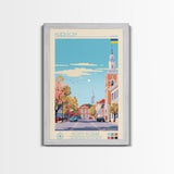 Kherson Ukraine Travel Poster Framed Canvas Print, Midcentury Modern Art, Pop Art Wall Decor, Scenic Wall Art, Living Room Decoration, Office Art