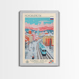 Novokuznetsk Russia Travel Poster Framed Canvas Print, Midcentury Modern Art, Pop Art Wall Decor, Scenic Wall Art, Living Room Decoration, Office Art