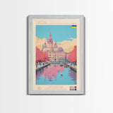 Odesa Ukraine Travel Poster Framed Canvas Print, Midcentury Modern Art, Pop Art Wall Decor, Home Decor, Vacation Gift, Bedroom Art