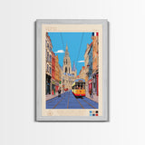 Reims France Travel Poster Framed Canvas Print, Midcentury Modern Art, Pop Art Wall Decor, Home Decor, Vacation Gift, Bedroom Art