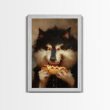 Halloween Werewolf with Glowing Eyes, Framed Canvas Print, Wall Art, Home Decor, Spooky Art, Monster Decor, Halloween Decor, Holiday Gift