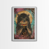Halloween Haunted Forest Monster Framed Canvas Print, Wall Art, Living Room Decor, Halloween Decoration, Spooky Wall Hanging, Haunted Decor
