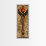 Egyptian Art Depiction of Goddess Isis - Framed Canvas Print, Midcentury Modern Wall Art, Skinny Art, Tall Art, Living Room Decor