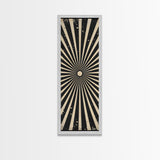Black and White Sun Burst Art Deco Inspired Framed Canvas Print, Wall Art, Office or Mancave Wall Art