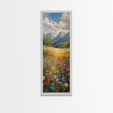 Idyllic Riverside Scene In A Deep Forest Gorge Skinny Art Framed Canvas Print For Living Room Or Guest Room Wall Art
