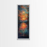 Radiant Sunrise Over Rolling Hills Vibrant Landscape Art Framed Canvas Print Tall Art Japanese Style Art