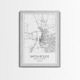 Baton Rouge Street Map, Louisiana Map, City Map Art, Modern Art, Wall Art, Canvas Print, Canvas Wall Art, Travel Gift, Home Wall Art