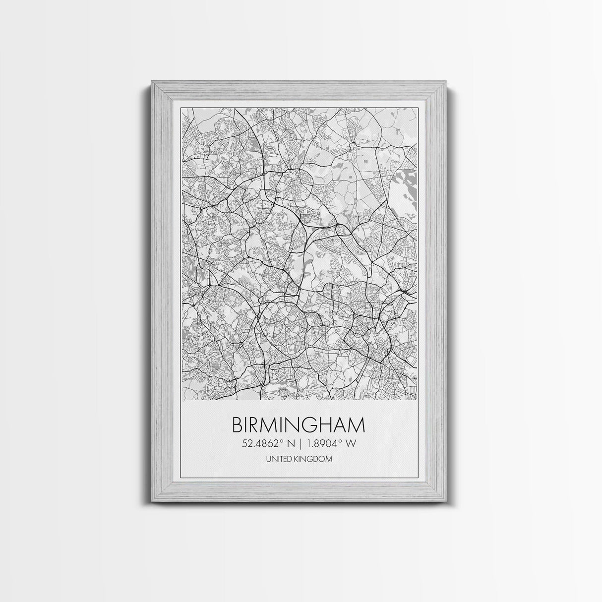 Birmingham Street Map, United Kingdom Map, City Map Art, Modern Art, Wall Art, Canvas Print, Canvas Wall Art, Aviation Gift, Classroom Decor