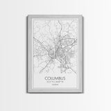 Columbus Street Map, Georgia Map, City Map Art, Minimalist Art, Wall Art, Canvas Print, Canvas Wall Art, City Wall Art, Travel Wall Print