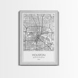 Houston Street Map, Texas Map, ity Map Art, Minimalist Art, Wall Art, Canvas Print, Travel Print, Farmhouse Wall Art, Gift For Couple