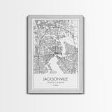 Jacksonville Street Map, Florida Map, City Map Art, Minimalist Art, Wall Art, Canvas Print, Travel Art, Home Wall Art, Travel Gifts For Men