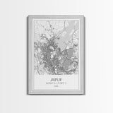 Jaipur Street Map, India Map, Asia City Map Art, Modern Wall Art, Wall Art, Canvas Print, Bedroom Print, Gifts For Her, Travel Wall Décor