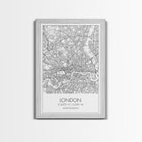 London Street Map, United Kingdom Map, City Map Art, Modern Wall Art, Wall Art, Canvas Print, Travel Art, Home Wall Décor, Bon Voyage Gift