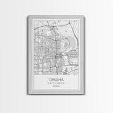 Omaha Street Map, Nebraska Map, City Map Art, Modern Art, Wall Art, Canvas Print, Living Room Wall Art, Travel Gifts For Men, Travel Art