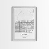 Ontario Street Map, California Map, City Map Art, Modern Art, Wall Art, Canvas Print, Bedroom Prints, Birthday Gift, Travel Wall Décor