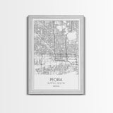 Peoria Street Map, Arizona Map, City Map Art, Minimalist Art, Wall Art, Canvas Print, Living Room Wall Art, Travel Gifts For Men, Travel Art