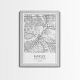 Riverside Street Map, California Map, City Map Art, Minimalist Art, Wall Art, Canvas Print, Office Wall Décor, Gifts For Dad, Travel Print