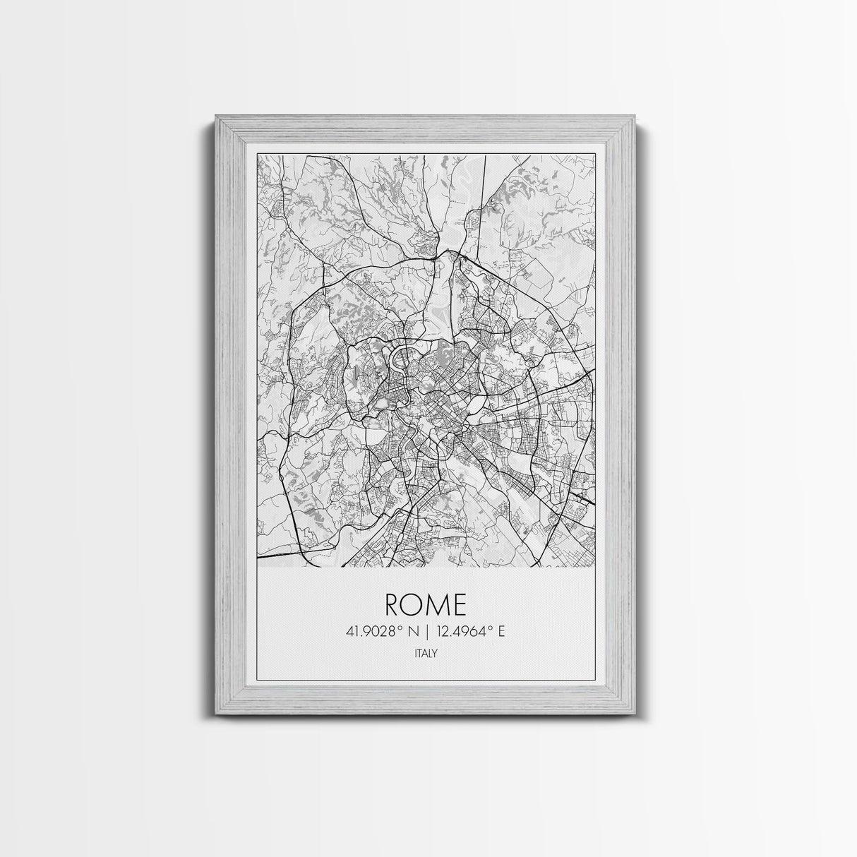Rome Street Map, Italy Map, Europe City Map Art, Minimalist Art, Wall Art, Canvas Print, Girl Room Décor, Housewarming Gift, Travel Wall Art