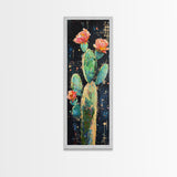 Blooming Cactus Canvas Print pink orange wall art southwest wall art agave painting boho art botanical prints