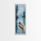 Canoe Painting Framed Canvas Print Lake Tahoe Art Nautical Wall Art Coastal Decor Rustic Art Above Sofa Art Extra Wide Art