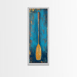 Rustic Oar Art Framed Canvas Print Coastal Decor Nautical Wall Art Tall Narrow Art Lake House Gift Idea Southwest Wall Art