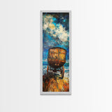 Western Wagon Abstract Canvas Print Rustic Wall Art Farmhouse Art Southwest Landscape Painting Moody Art
