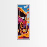 Vibrant Wagon Scene Canvas Print Southwest Wall Art Rustic Decor Living Room Art Western Landscape Painting Extra Wide Art