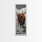 Vibrant Western Bison Framed Canvas Print | Rustic Wildlife Art | Moody Southwest Wall Art | Farmhouse Decor | Nature Art | Gift Idea