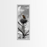 Majestic Eagle Wall Art Framed Canvas Print | Rustic Decor | Wildlife Nature Painting | Above Couch Art | Moody Art | Gift Idea